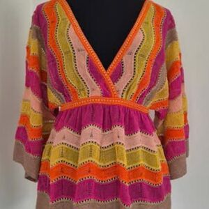 Missoni Pink and Orange V-Neck Top/bikini coverup